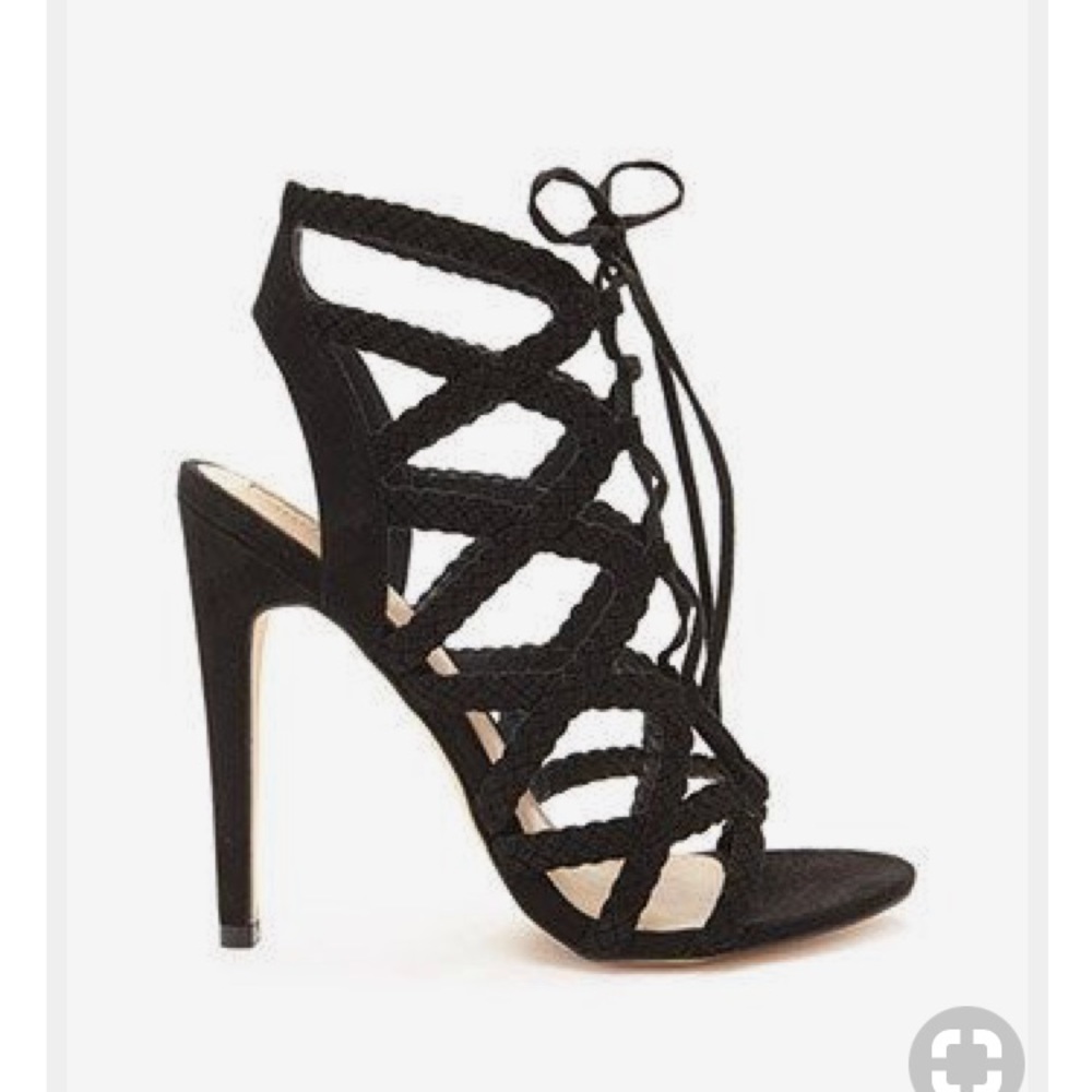 BRAIDED FAUX SUEDE HEELS